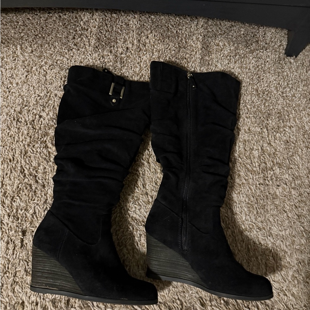 Dr. Scholl's Black Wedge Boots